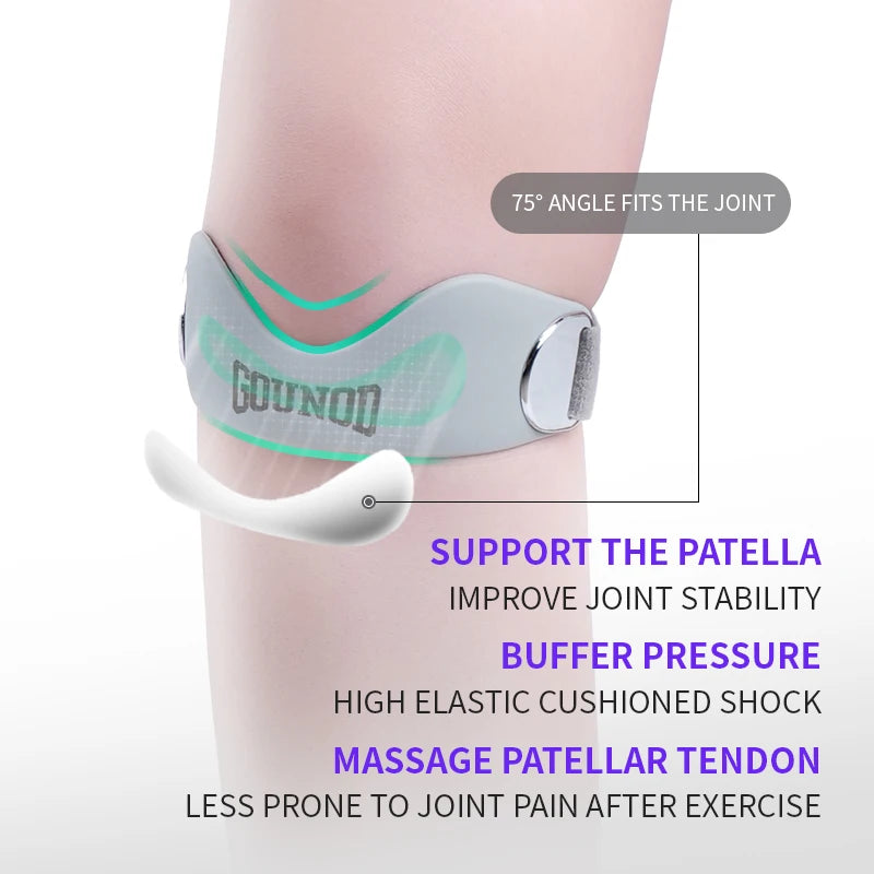 Patella Tendon Knee Strap for Pain Relief, Basketball Stabilizer Brace Silicone Band Elasticity Fixed Protection Patellar Ring