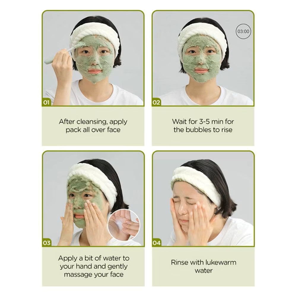 Korean Carbonic Acid Holy Basil Bubble Facial Mask Exfoliating Deep Cleansing