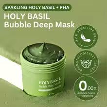 Korean Carbonic Acid Holy Basil Bubble Facial Mask Exfoliating Deep Cleansing